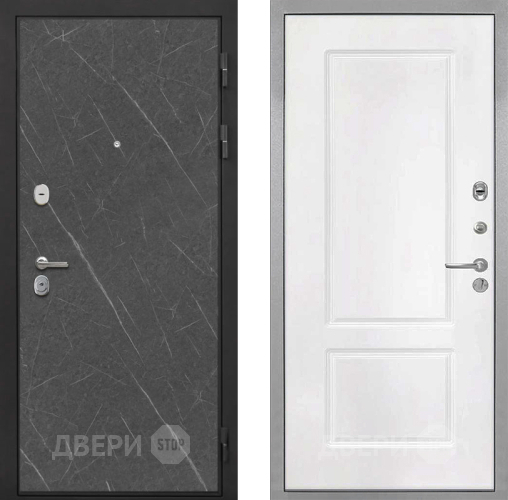Входная металлическая Дверь Интекрон (INTECRON) Гектор Гранит Лава Оникс КВ-2 Белый матовый