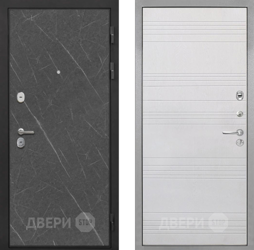 Входная металлическая Дверь Интекрон (INTECRON) Гектор Гранит Лава Оникс ФЛ-316 Белый ясень
