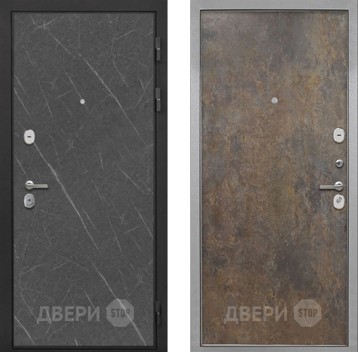 Входная металлическая Дверь Интекрон (INTECRON) Гектор Гранит Лава Оникс Гладкая Гранж