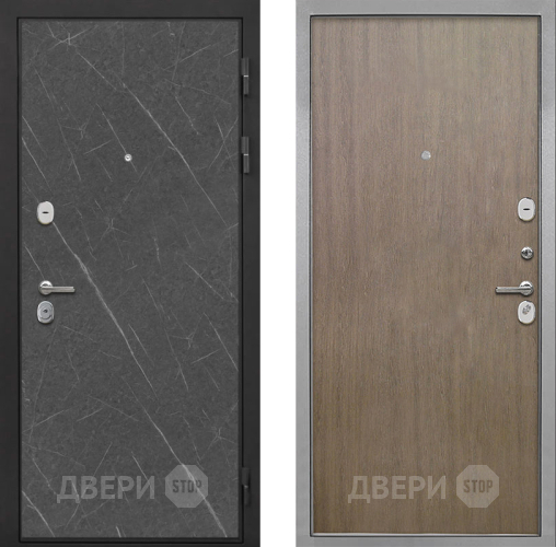 Входная металлическая Дверь Интекрон (INTECRON) Гектор Гранит Лава Оникс Гладкая шпон Венге коричневый