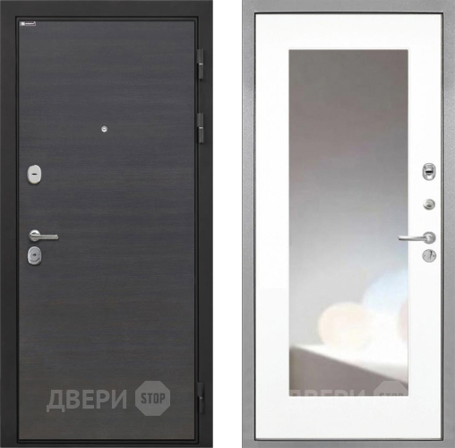 Входная металлическая Дверь Интекрон (INTECRON) Гектор Эковенге ФЛЗ-120-М Зеркало Белый матовый
