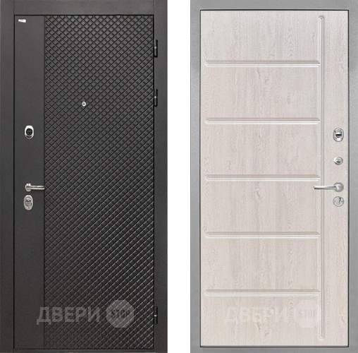 Входная металлическая Дверь Интекрон (INTECRON) Олимпия Black 4К ФЛ-102 Сосна белая