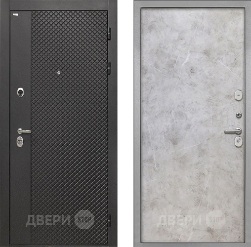 Входная металлическая Дверь Интекрон (INTECRON) Олимпия Black 4К Гладкая Мрамор светлый
