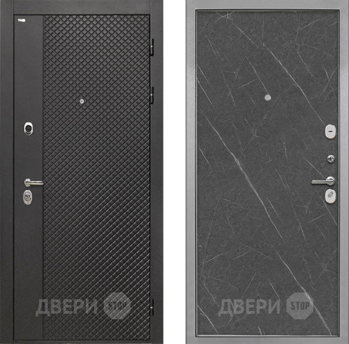 Входная металлическая Дверь Интекрон (INTECRON) Олимпия Black 4К Гладкая Гранит лава оникс