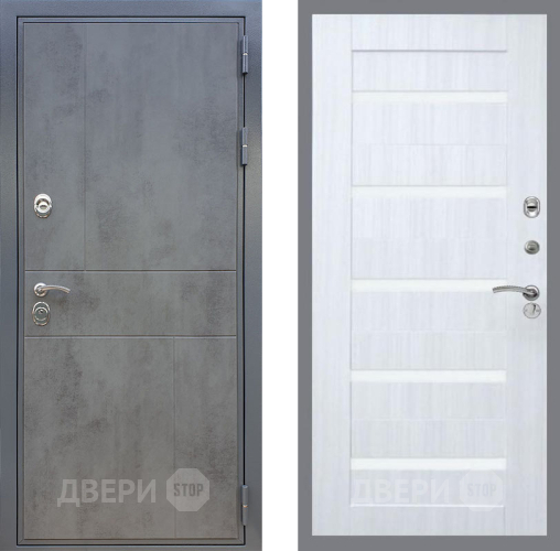 Входная металлическая Дверь Рекс (REX) ФЛ-290 СБ-14 стекло белое Сандал белый