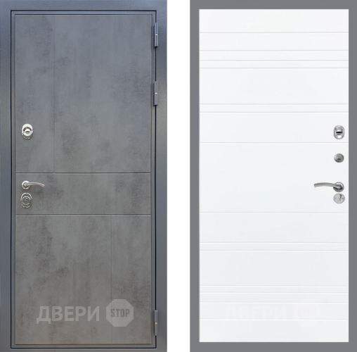 Входная металлическая Дверь Рекс (REX) ФЛ-290 Line Силк Сноу