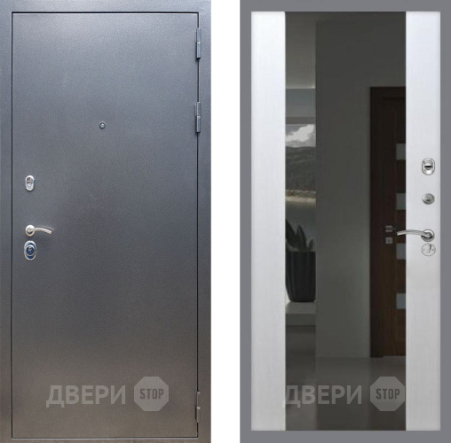 Входная металлическая Дверь Рекс (REX) 11 СБ-16 Зеркало Белый ясень