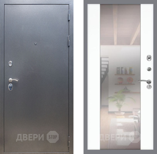 Входная металлическая Дверь Рекс (REX) 11 СБ-16 Зеркало Силк Сноу