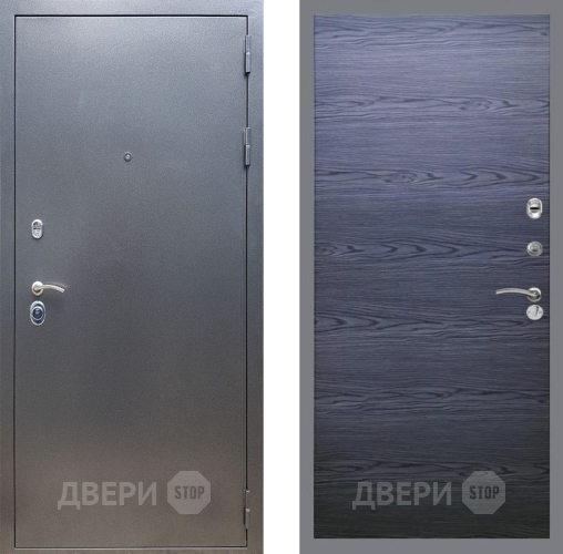 Входная металлическая Дверь Рекс (REX) 11 GL Дуб тангенальный черный