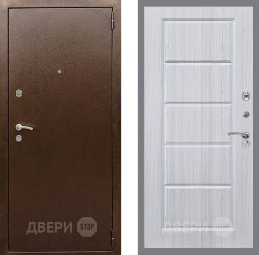 Входная металлическая Дверь Рекс (REX) 1А Медный Антик FL-39 Сандал белый