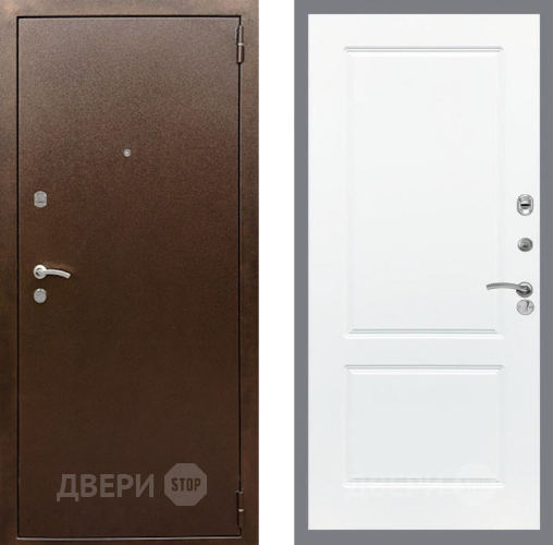 Входная металлическая Дверь Рекс (REX) 1А Медный Антик FL-117 Силк Сноу