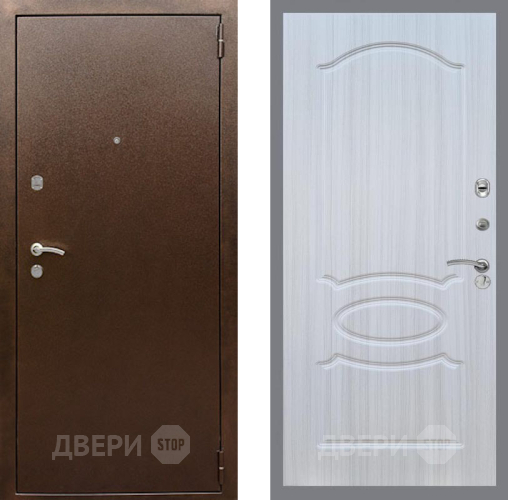 Входная металлическая Дверь Рекс (REX) 1А Медный Антик FL-128 Сандал белый