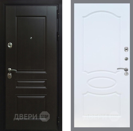 Входная металлическая Дверь Рекс (REX) Премиум-Н FL-128 Белый ясень