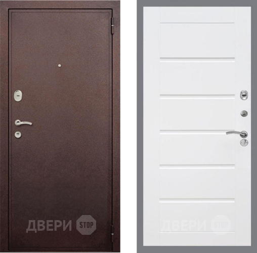 Входная металлическая Дверь Рекс (REX) 2 Медный Антик Сити Белый ясень