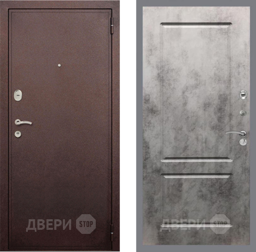Входная металлическая Дверь Рекс (REX) 2 Медный Антик FL-117 Бетон темный