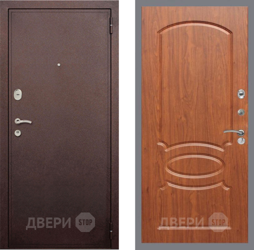 Входная металлическая Дверь Рекс (REX) 2 Медный Антик FL-128 Морёная берёза