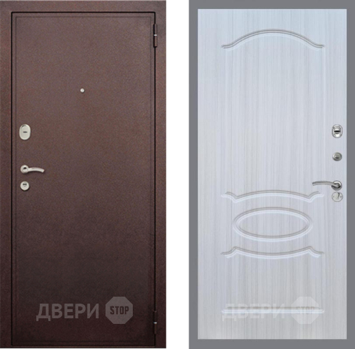 Входная металлическая Дверь Рекс (REX) 2 Медный Антик FL-128 Сандал белый