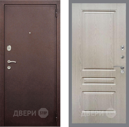 Входная металлическая Дверь Рекс (REX) 2 Медный Антик FL-243 Беленый дуб
