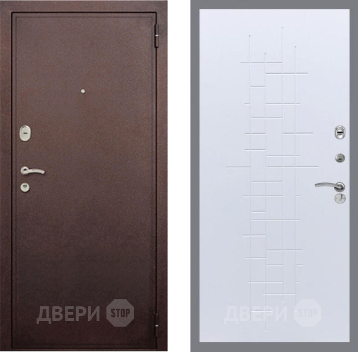 Входная металлическая Дверь Рекс (REX) 2 Медный Антик FL-289 Белый ясень
