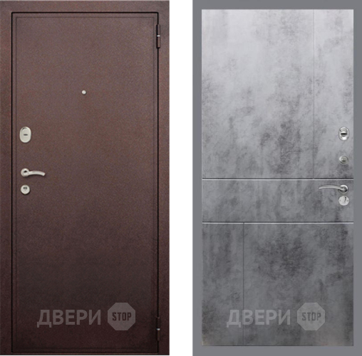 Входная металлическая Дверь Рекс (REX) 2 Медный Антик FL-290 Бетон темный