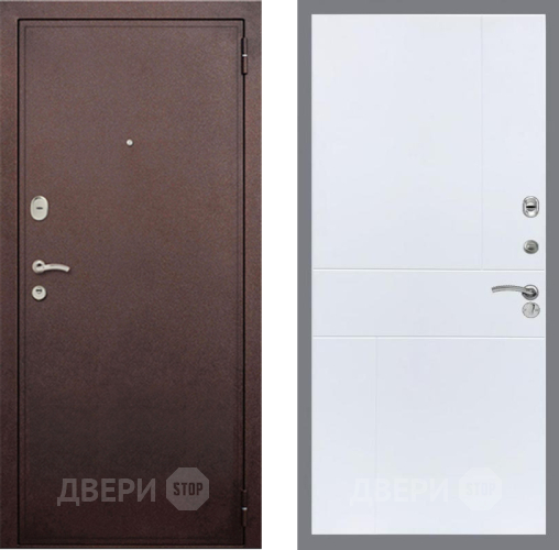 Входная металлическая Дверь Рекс (REX) 2 Медный Антик FL-290 Силк Сноу