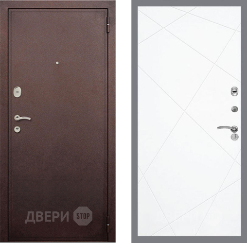 Входная металлическая Дверь Рекс (REX) 2 Медный Антик FL-291 Силк Сноу
