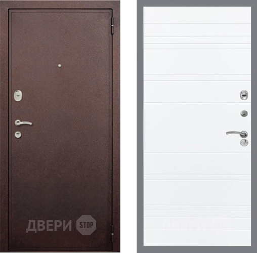 Дверь Рекс (REX) 2 Медный Антик Line Силк Сноу
