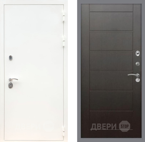 Входная металлическая Дверь Рекс (REX) 5 Белая Шагрень Сити Венге