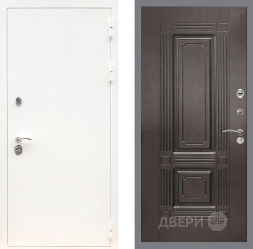 Входная металлическая Дверь Рекс (REX) 5 Белая Шагрень FL-2 Венге