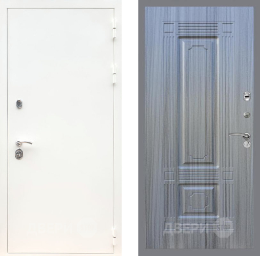 Входная металлическая Дверь Рекс (REX) 5 Белая Шагрень FL-2 Сандал грей