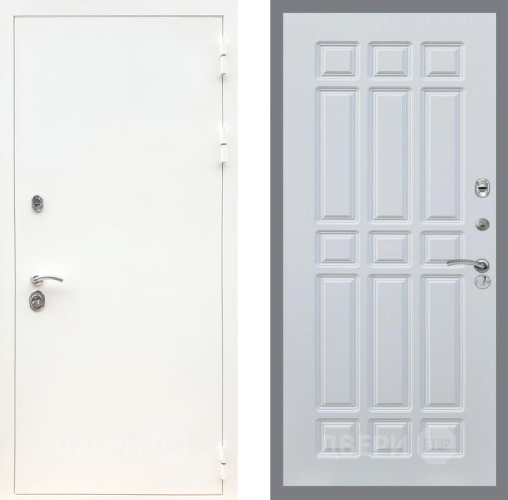Дверь Рекс (REX) 5 Белая Шагрень FL-33 Белый ясень