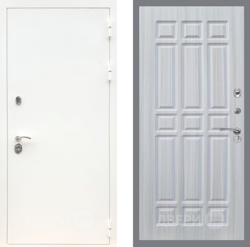 Входная металлическая Дверь Рекс (REX) 5 Белая Шагрень FL-33 Сандал белый