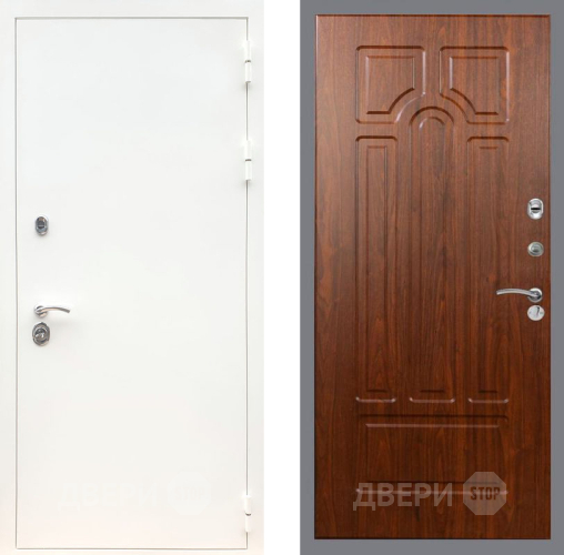 Входная металлическая Дверь Рекс (REX) 5 Белая Шагрень FL-58 Морёная берёза