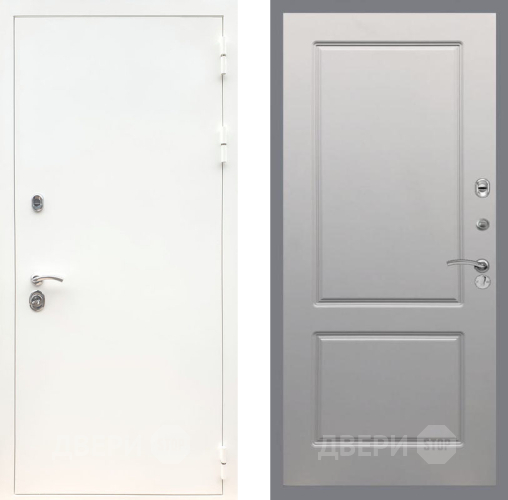 Входная металлическая Дверь Рекс (REX) 5 Белая Шагрень FL-117 Грей софт