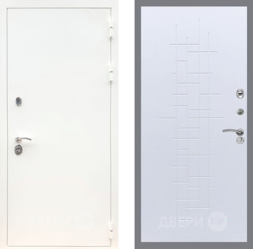Входная металлическая Дверь Рекс (REX) 5 Белая Шагрень FL-289 Белый ясень