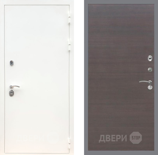 Входная металлическая Дверь Рекс (REX) 5 Белая Шагрень GL венге поперечный
