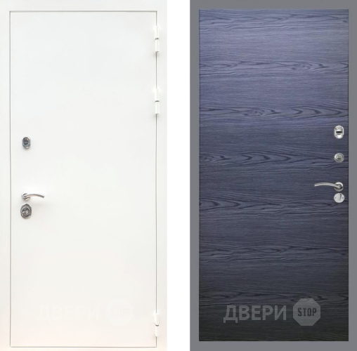 Входная металлическая Дверь Рекс (REX) 5 Белая Шагрень GL Дуб тангенальный черный