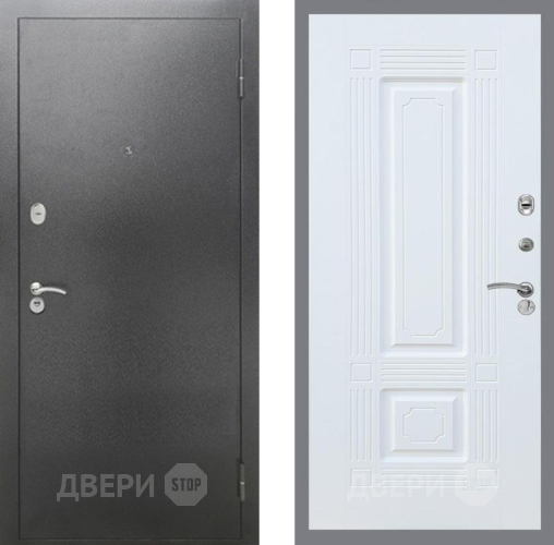 Входная металлическая Дверь Рекс (REX) 2А Серебро Антик FL-2 Силк Сноу