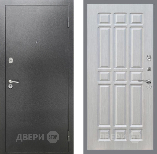 Входная металлическая Дверь Рекс (REX) 2А Серебро Антик FL-33 Лиственница беж