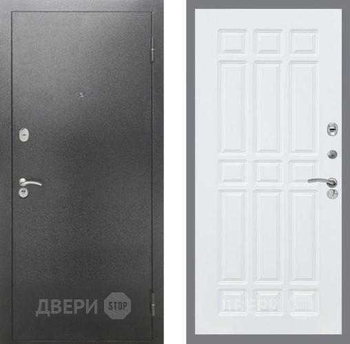Входная металлическая Дверь Рекс (REX) 2А Серебро Антик FL-33 Силк Сноу