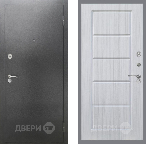 Входная металлическая Дверь Рекс (REX) 2А Серебро Антик FL-39 Сандал белый