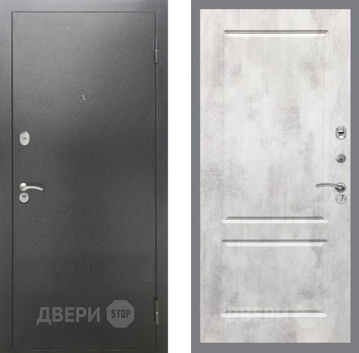 Входная металлическая Дверь Рекс (REX) 2А Серебро Антик FL-117 Бетон светлый