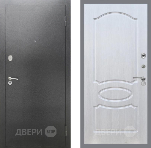 Входная металлическая Дверь Рекс (REX) 2А Серебро Антик FL-128 Лиственница беж