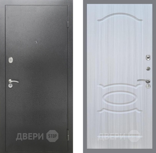 Входная металлическая Дверь Рекс (REX) 2А Серебро Антик FL-128 Сандал белый