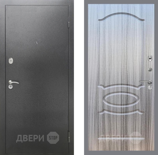 Входная металлическая Дверь Рекс (REX) 2А Серебро Антик FL-128 Сандал грей