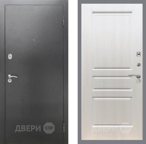 Входная металлическая Дверь Рекс (REX) 2А Серебро Антик FL-243 Лиственница беж