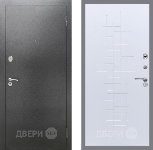 Входная металлическая Дверь Рекс (REX) 2А Серебро Антик FL-289 Белый ясень