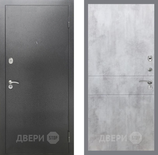 Дверь Рекс (REX) 2А Серебро Антик FL-290 Бетон светлый