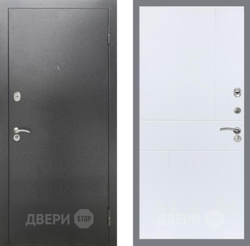 Входная металлическая Дверь Рекс (REX) 2А Серебро Антик FL-290 Силк Сноу