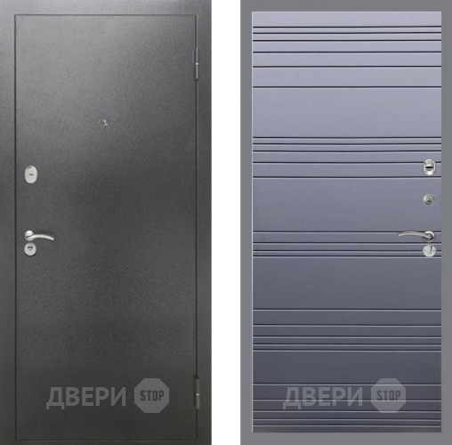 Входная металлическая Дверь Рекс (REX) 2А Серебро Антик Line Силк титан